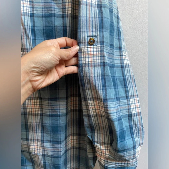 Carhartt blue white plaid shirt Sz 16/18 Sz L - Picture 3 of 7